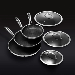 HexClad Hybrid Fry Pan Set with Lids