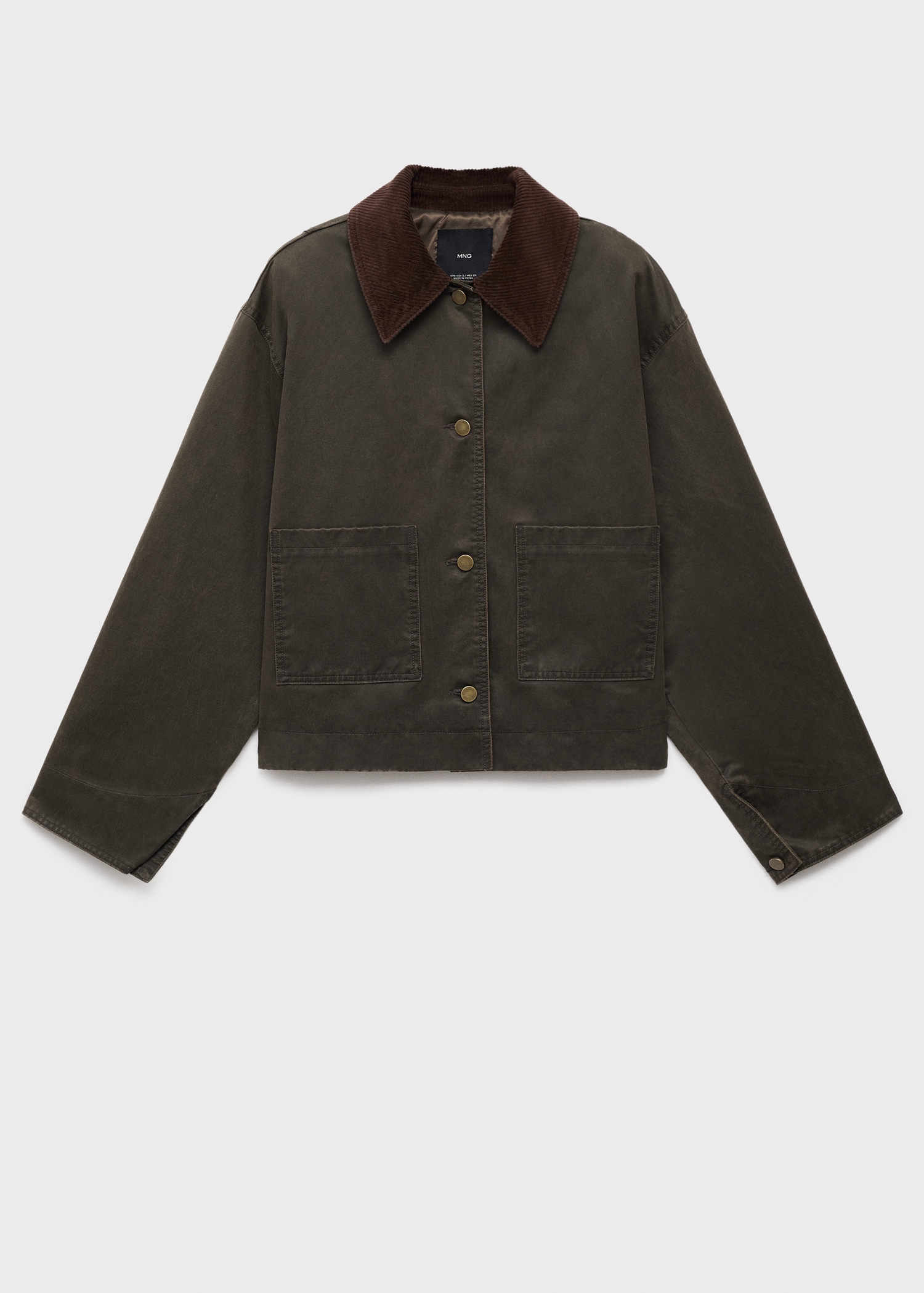 Denim Parka With Corduroy Collar - Women | Mango United Kingdom