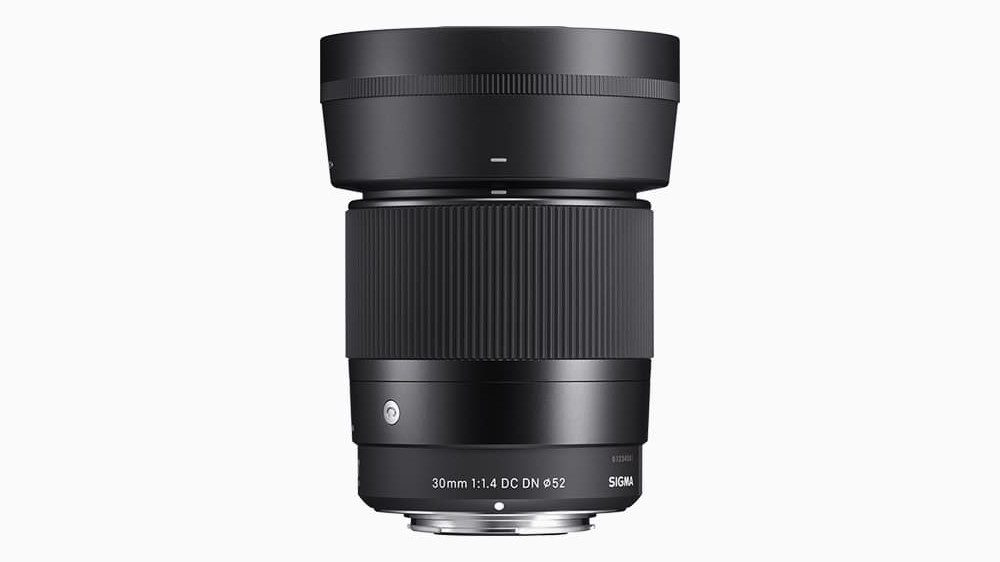 Sigma 30mm F1.4 DC DN Contemporary Nikon Z mount lens isolated on white background