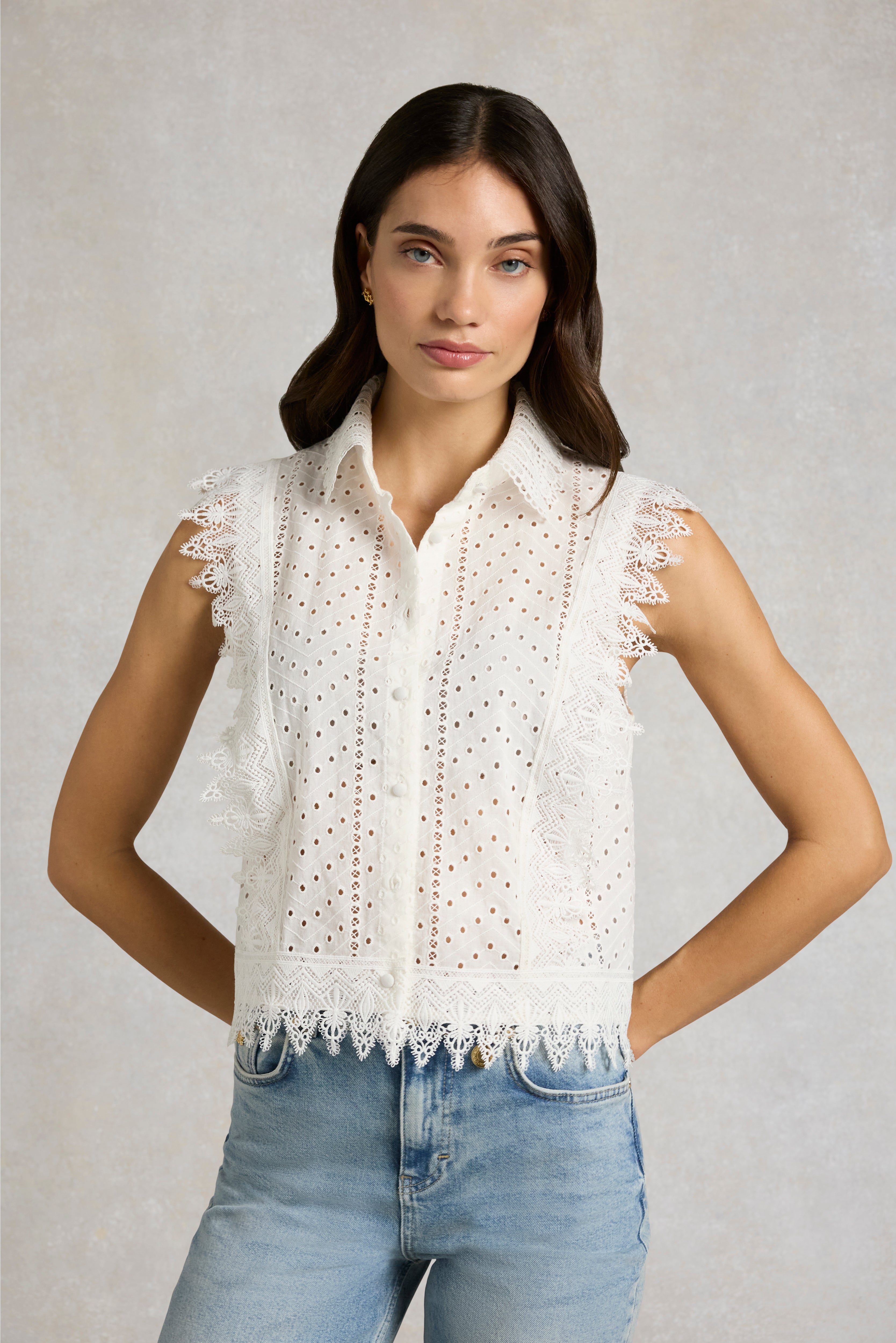 Portofino Sleeveless Blouse (ivory)