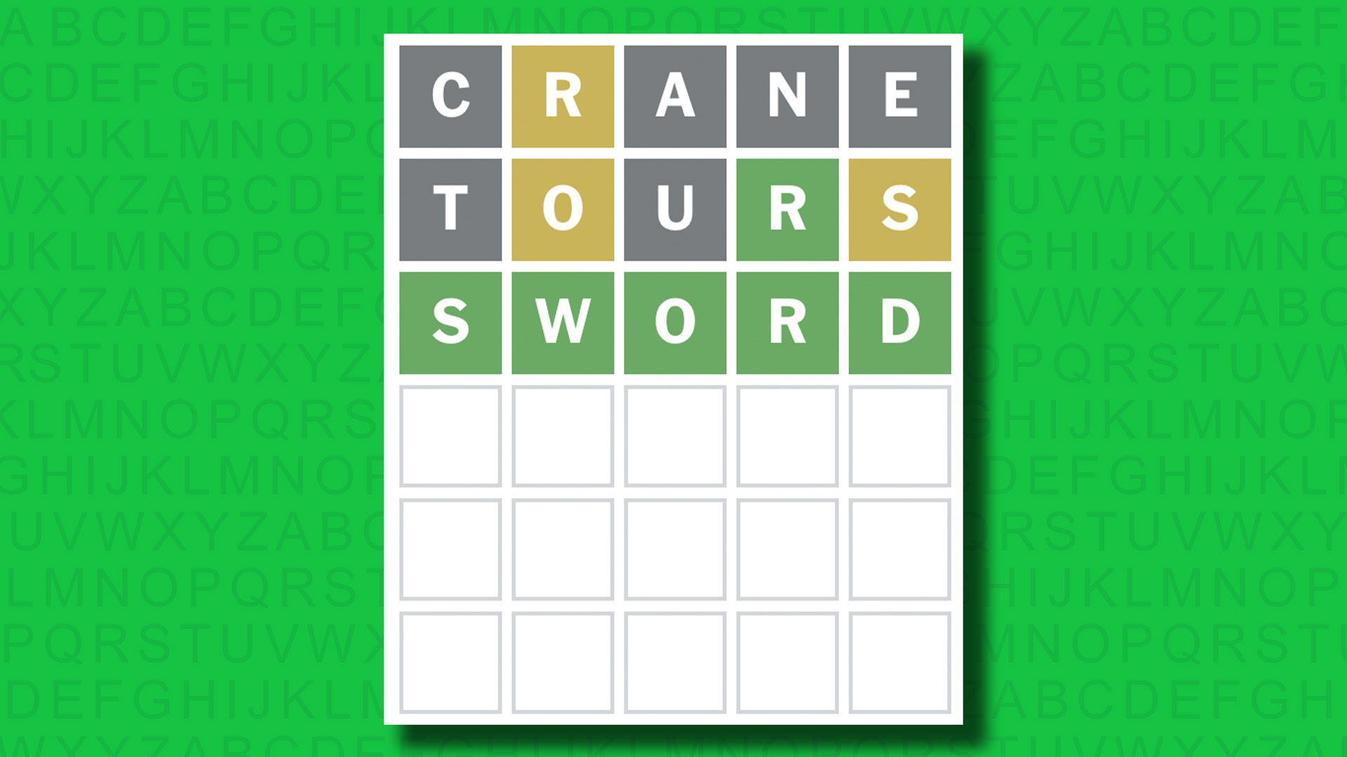 NYT Wordle answer for game 1491 on a green background