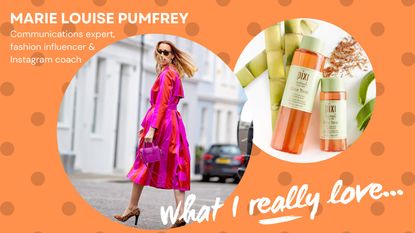 An image of communications expert, fashion influencer and Instagram coach Marie Louise Pumfrey displaying the items she really loves.
