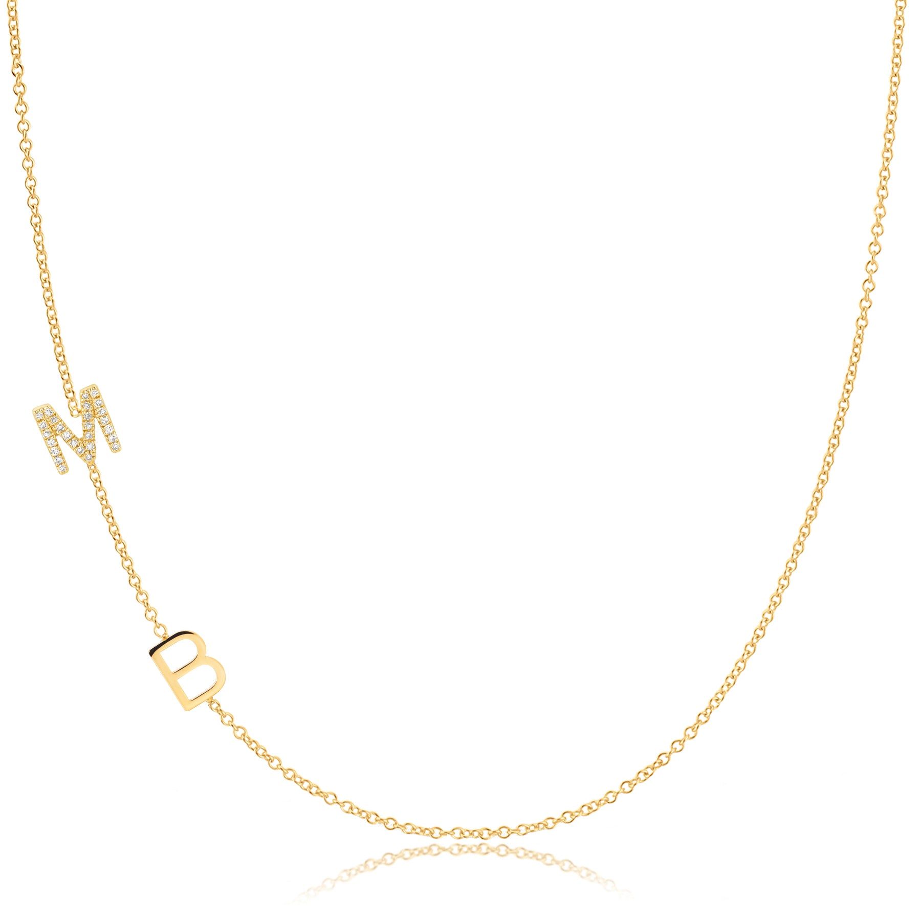 Custom Gold Necklace - 2 Letter