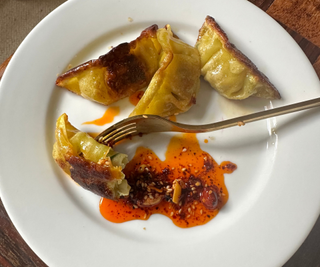 Smeg's Countertop Air Fry Oven gyozas