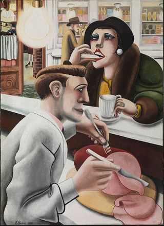 Edward Burra, 'The Snack Bar' (oil on canvas, 1930; © The estate of Edward Burra, courtesy Lefevre Fine Art, London