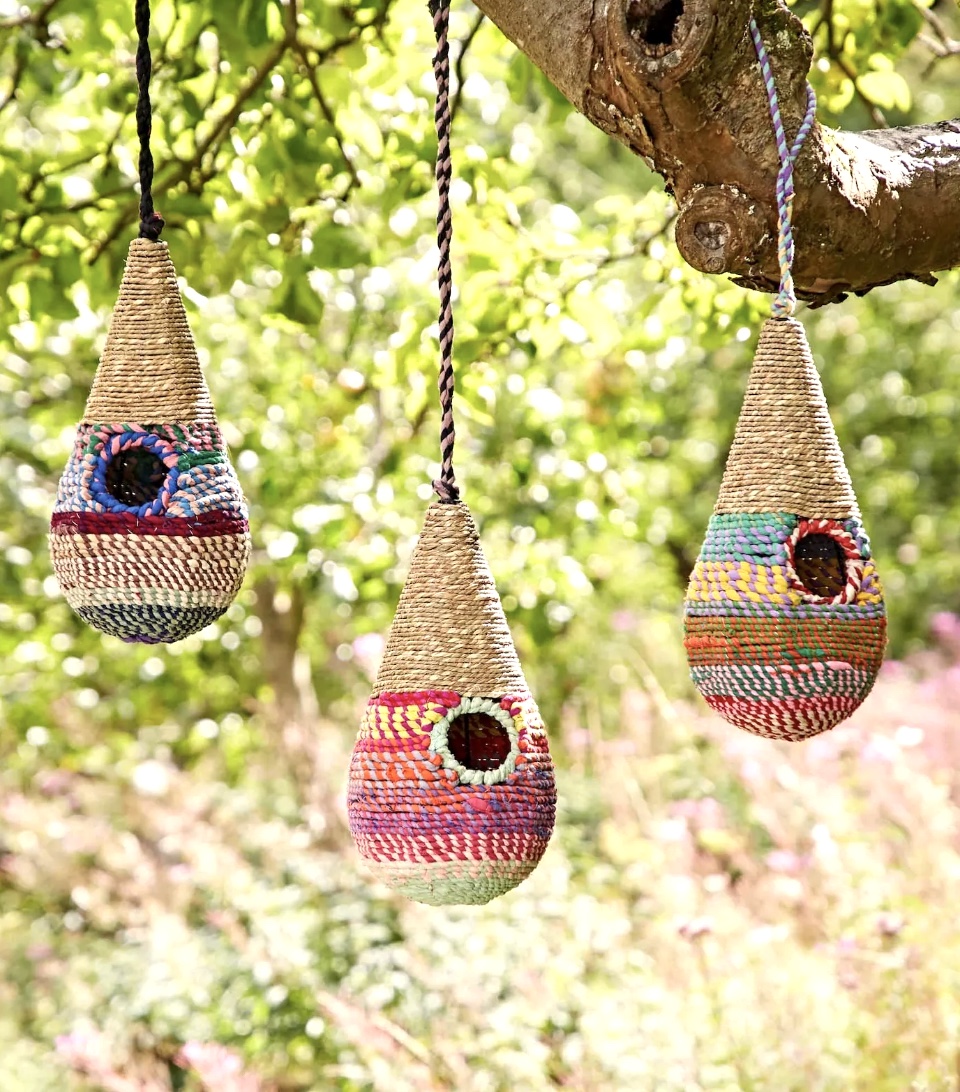 teardrop recycled cotton bird houses
