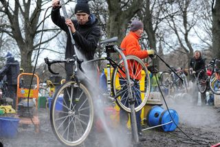 Jet wash, National Trophy cyclo-cross, Peel Park, Bradford 2013