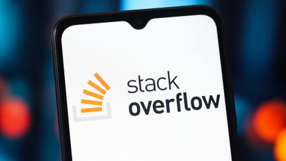 The Stack Overflow logo on a phone screen.
