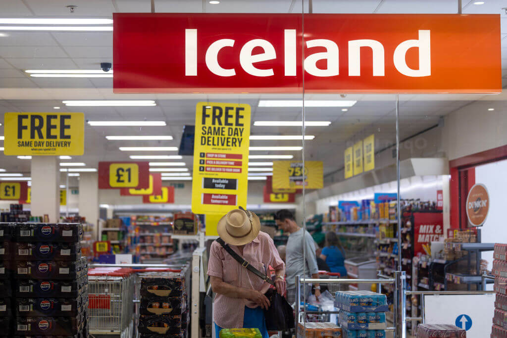 Customers in Iceland shopping