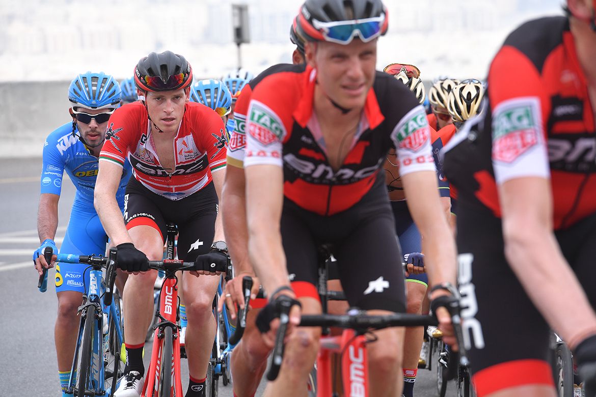 Ben Hermans stays safe in the peloton