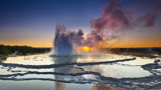 A geyser in Yellowstone National Park