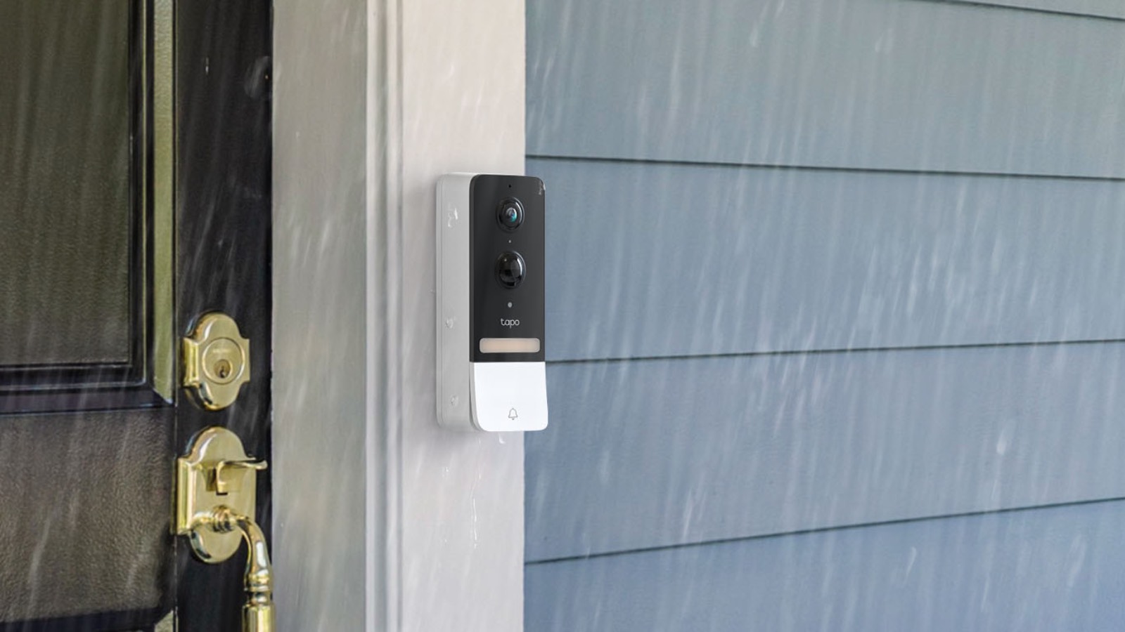 Tapo video doorbell on front of house