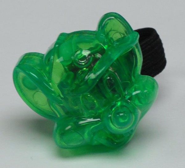 Also involved, the ring comes in green, as shown, blue, purple, yellow and pink.
