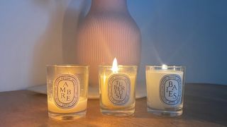 a selecyion of the best diptyque candles picked by beauty editor rhiannon derbyshire, including Ambre, Tuberuse and Baies