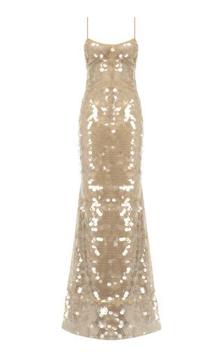 The New Arrivals Ilkyaz Ozel Gwyneth Paillette-Embellished Tulle Gown