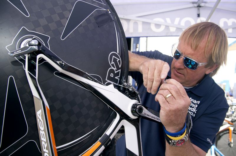 Some rear break adjustment from the Novo Nordisk mechanic