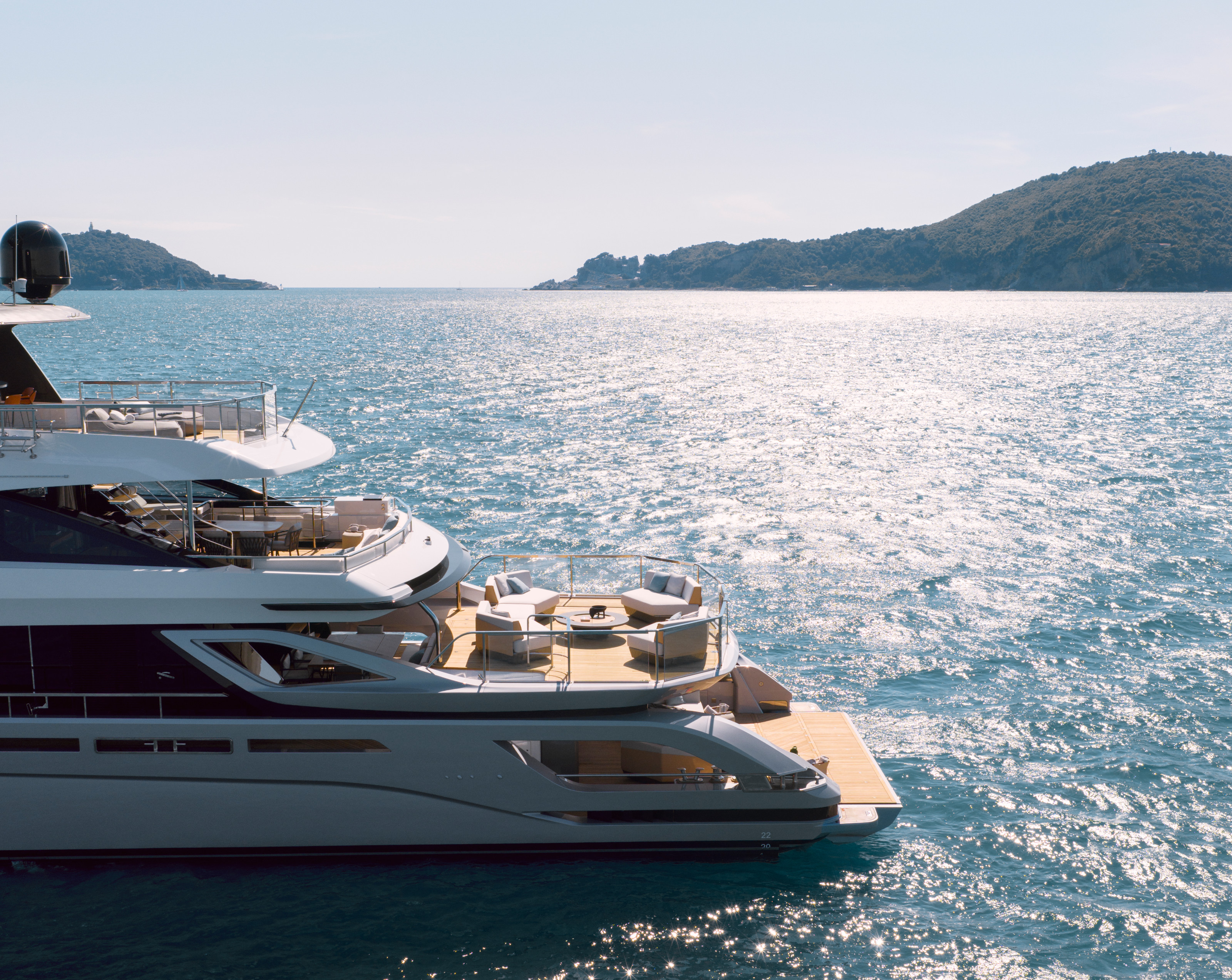 A view of the Grande Trideck by Azimut Yachts