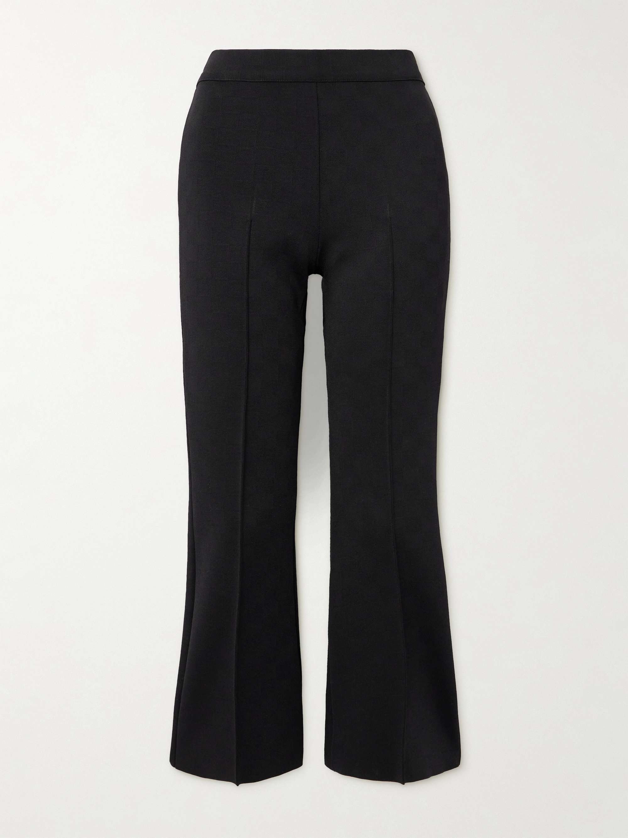 NSFW Crop Kick Check Stretch Flare Pants