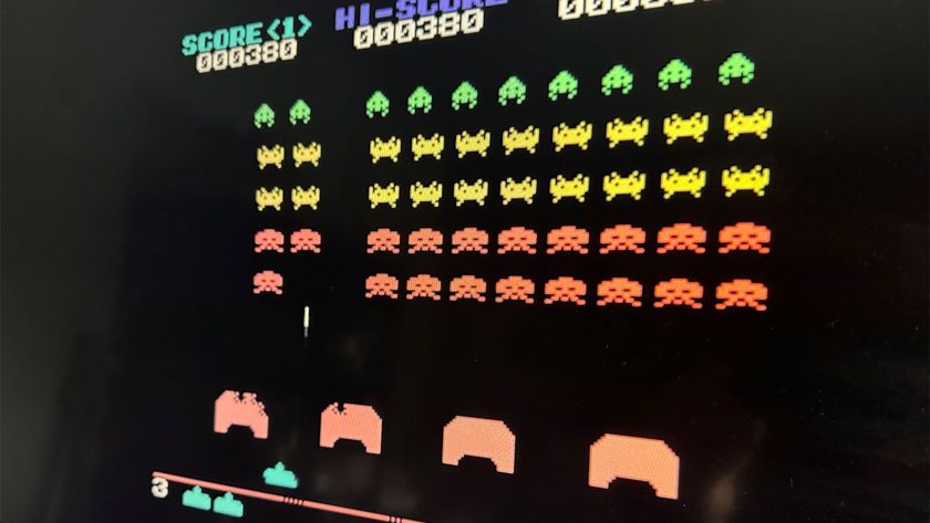 Space Invaders game in &#039;attract mode&#039;