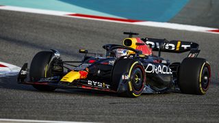 Max Verstappen, the defending champion driving during the Formula 1 pre-season tests ahead of the 2023 F1 Bahrain Grand Prix.