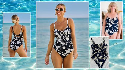 Model and Julie Player wearing Koh Samui swimsuit from Bravissimo