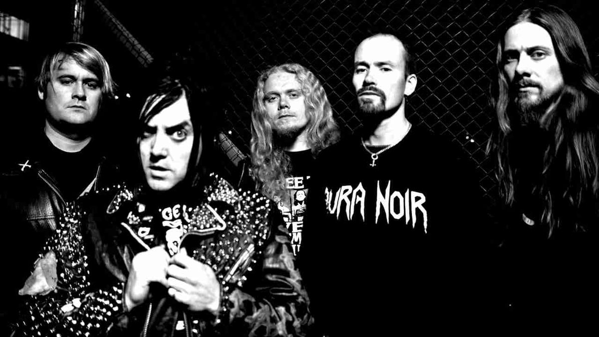 Black metal supergroup Scum posing for a photograph