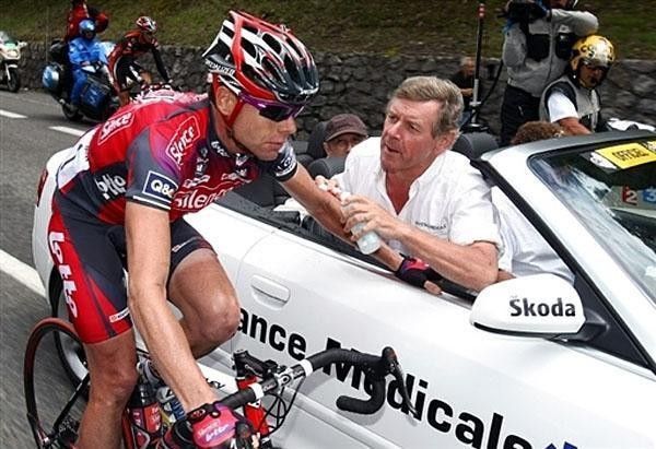 Moments after falling during stage nine