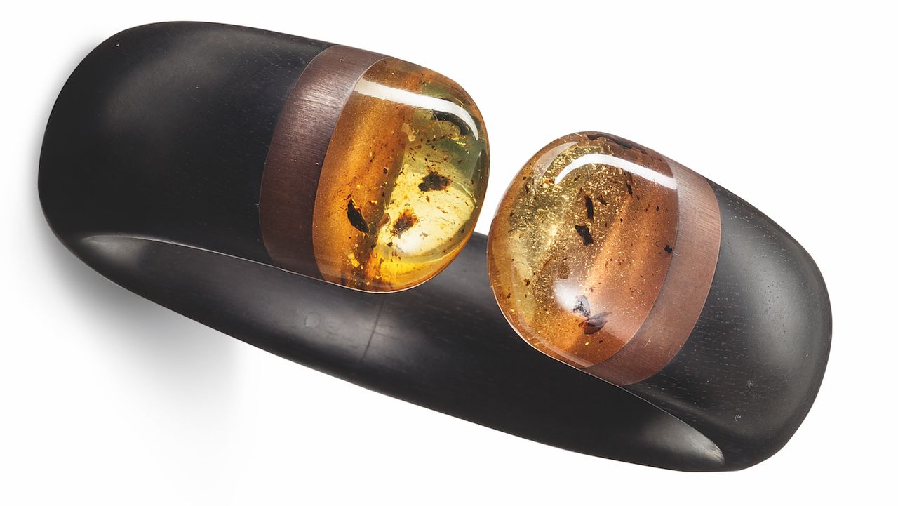 Hemmerle Harmony bangle in amber, ebony, copper and gold 