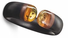 Hemmerle Harmony bangle in amber, ebony, copper and gold 