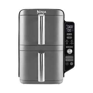 Ninja Double Stack Xl Air Fryer, Vertical Dual Drawer Airfryer With 4 Cooking Levels, 2 Drawers and 2 Racks, Space Saving Design, 9.5l Capacity, 6 Cooking Functions, 8 Portions, Grey sl400uk