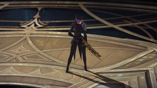 A Gunner stands on an ornate floor in Lost Ark.