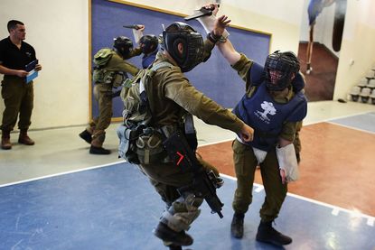 Israeli soldiers training.