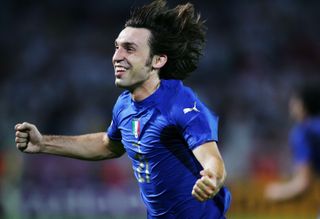 Italy's Andrea Pirlo celebrates during the World Cup semi-final against Germany in 2006.