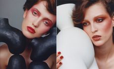 Models wearing Dior coloured eyeshadow make-up