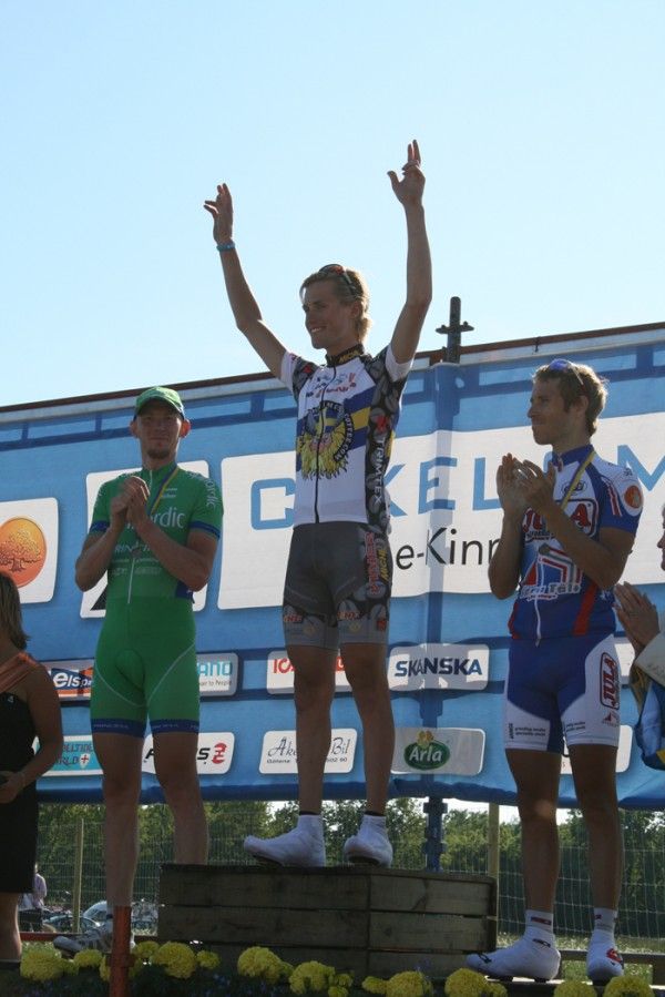 Podium: Fredrik Ericsson (Capinordic), Alexander Wetterhall (Cyclesport) and Fredrik Kessiakoff (Fuji-Servetto).