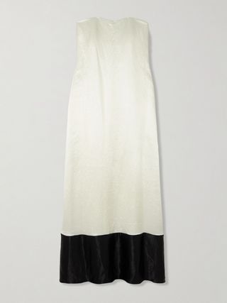 Diana Strapless Two-Tone Hammered-Satin Gown