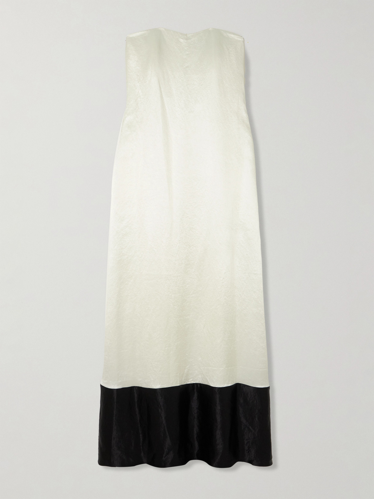 Diana Strapless Two-Tone Hammered-Satin Gown