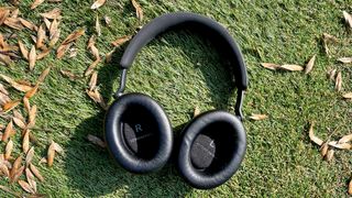 Sennheiser Accentum Plus Wireless noise cancelling over-ears on ground showing inside of earcups