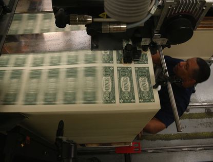 Dollar bills are printed