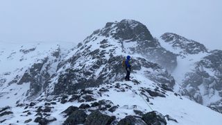 is Ben Nevis hard to climb: snowy ridge