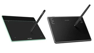XP-Pen Deco Fun XS and the Huion H430P angle view with stylus