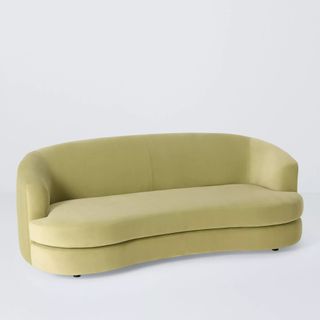 John Lewis Lozenge Large 3 Seater Sofa, Black Leg, Velvet Pistachio