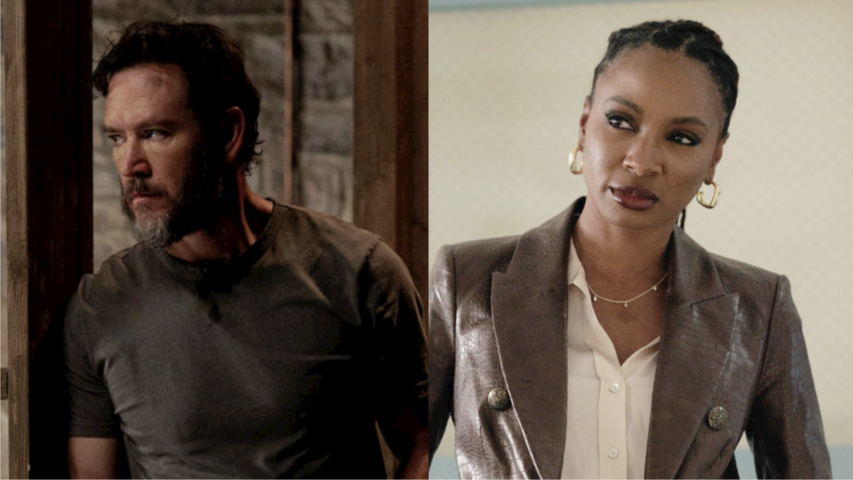 Mark-Paul Gosselaar as Sir and Shanola Hampton as Gabi Mosely in NBC&#039;s Found