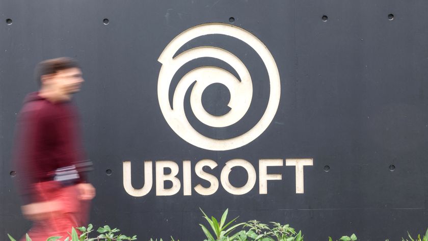 A man walks past the logo at main entrance of video production company Ubisoft where a 3-day strike is taking place in Montpellier, southern France on October 15, 2024. No more playing at Ubisoft: employees are mobilizing for a three-day strike, the second this year, as the French video game giant goes through a difficult time with slumping sales and the postponement of a major game, against a backdrop of rumors of a takeover of the company. (Photo by Pascal GUYOT / AFP) (Photo by PASCAL GUYOT/AFP via Getty Images) 