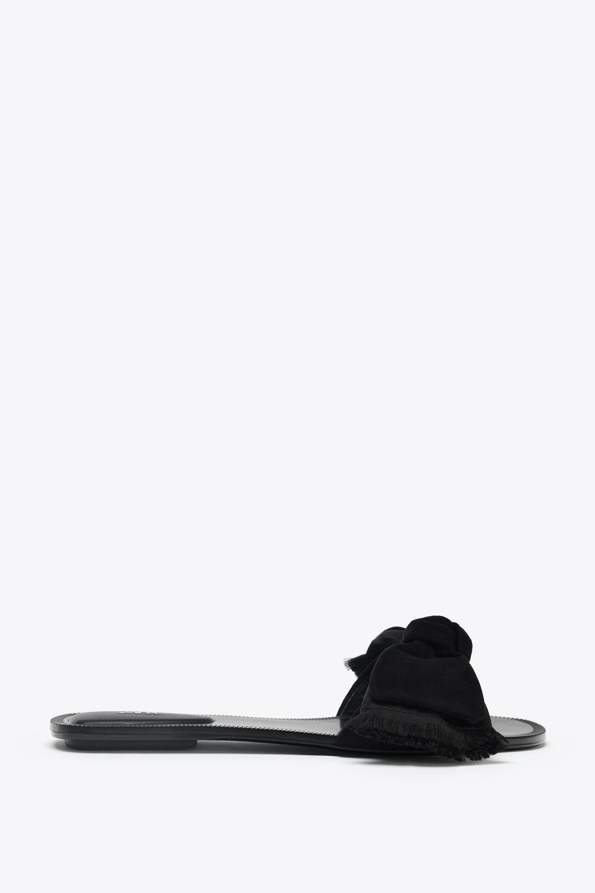 Split Suede Bow Sandals