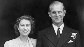 Princess Elizabeth and Prince Philip, Duke of Edinburgh at Buckingham Palace