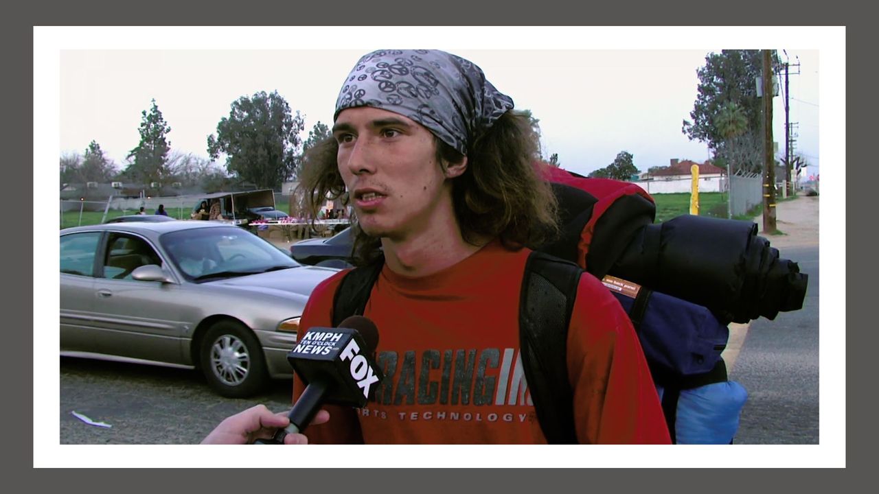 Kai The Hatchet Wielding Hitchhiker being interviewed