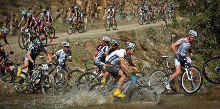 Andy Eyring passing during the river crossing