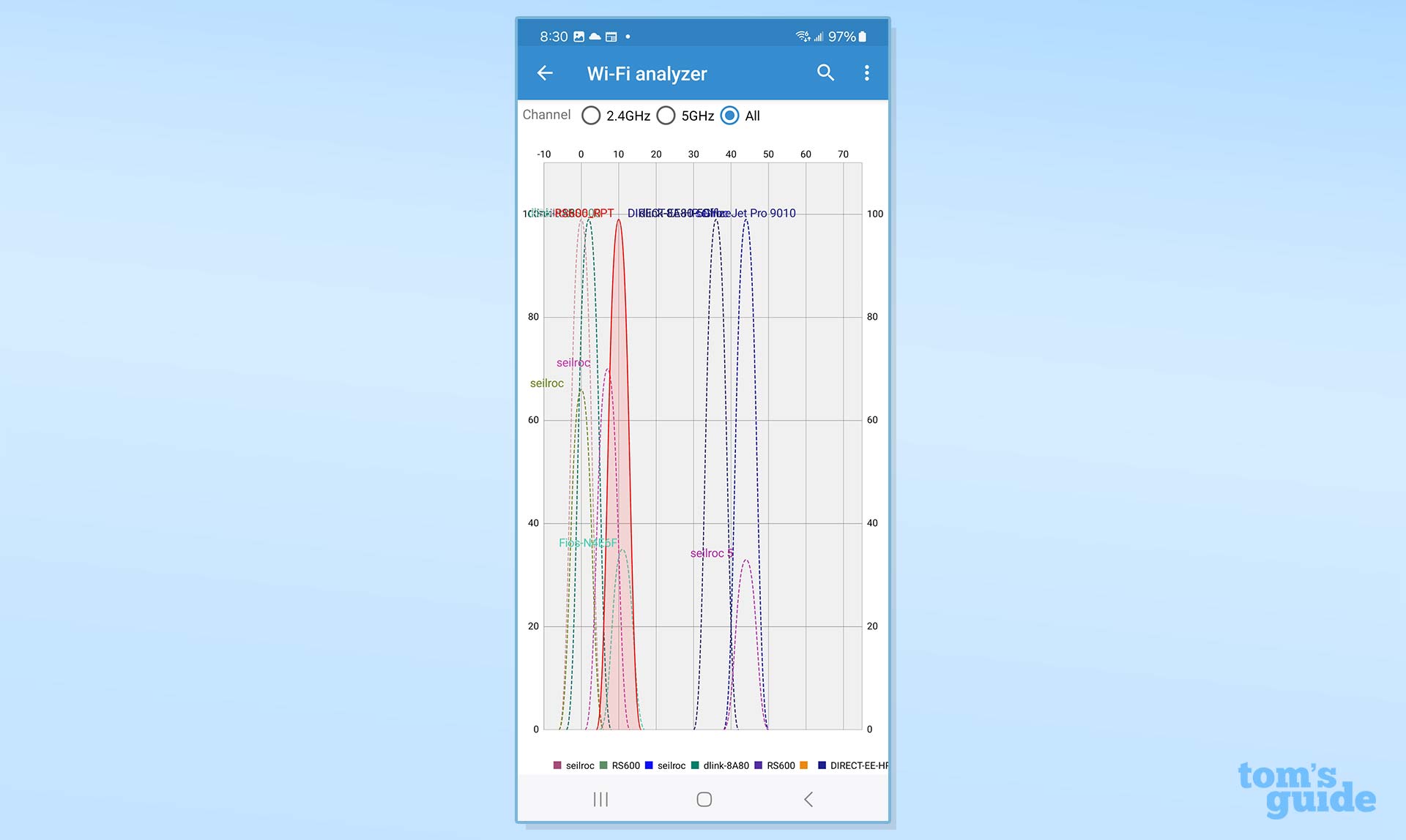 A screenshot from the Asus RP-AX58 Wi-Fi 6 extender app.