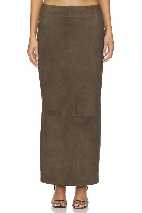 Suede Column Skirt